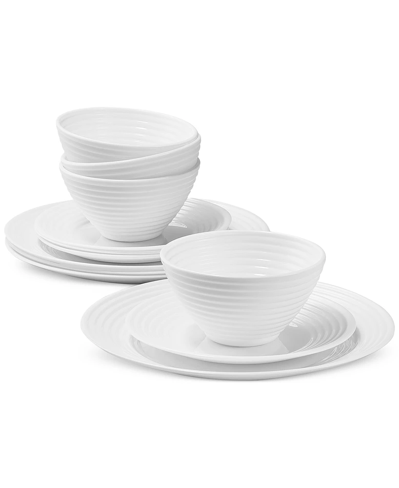 Arch Studio Opal Glass 12 Pc. Spiral Dinnerware Set, Exclusively at Macy's