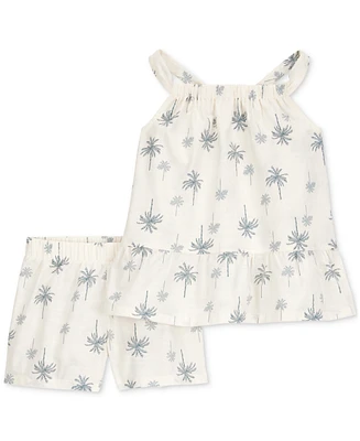 Carter's Toddler Girls Cotton Palm Tree Floral Top & Shorts, 2-Piece Set