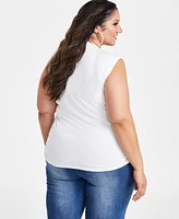 Nina Parker Plus Size Ruched Sleeveless Top