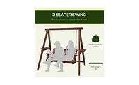 Slickblue 2-Seat Outdoor Swing Chair with Cushions for Comfortable Relaxation and Garden Enjoyment