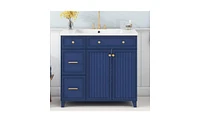 Slickblue Transitional Style Bathroom Vanity with Resin Sink for Elegant and Functional Storage