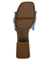 Anne Klein Women's Nahla Embellished Buckle Block Heel Dress Sandals