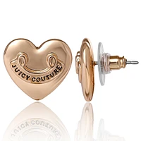 Juicy Couture Heart Stud Earrings with Iconic Logo