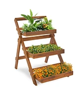 Slickblue 3-Tier Plant Stand for Stylish and Organized Indoor or Outdoor Plant Display