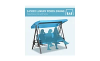 Slickblue 3-Seat Outdoor Porch Swing with Cushions for Comfortable Outdoor Relaxation and Leisure