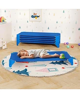 Costway 6 Pack Stackable Daycare Cots with Easy Lift Corners Heavy-Duty Metal Frame Kids
