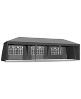 Slickblue Frame with 8 Sandbags and Tugboat Bag Folding Shed for Portable Storage and Outdoor Protection