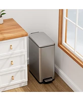 11.9 Gallon/ 45 Liter + Two 1.6 Gallon/6 Liter Rectangular Step-on Trash Can Set For Bathroom and Kitchen