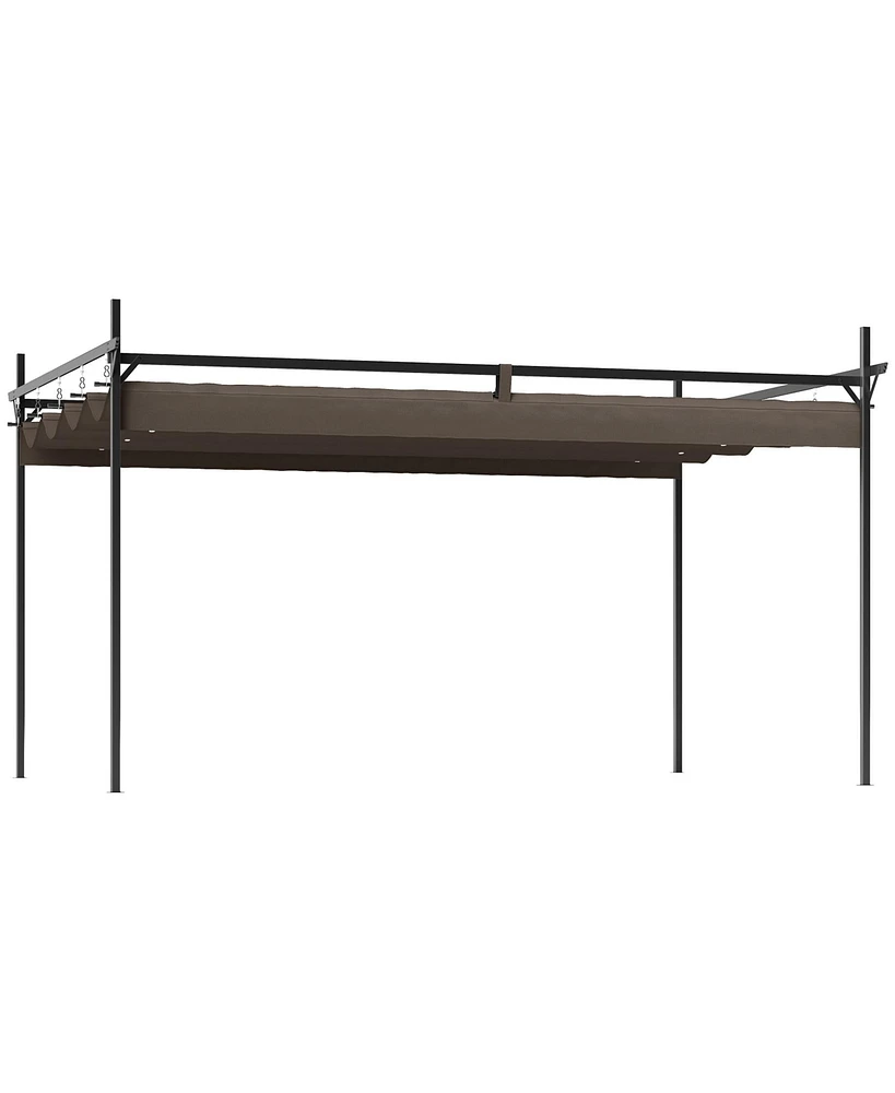 Outsunny 10' x 13' Metal Pergola with Retractable Canopy,