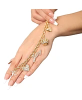 Juicy Couture Gold-Tone Charm Bracelet with Pave Accents