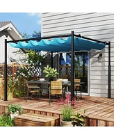 Outsunny 10' x 10' Retractable Pergola, UPF30+ Patio Pergola,