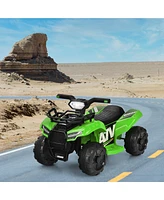 Gymax 6V 4 Wheels Atv Quad Ride On Car Kids Ride-On Toy w/ Music Horn Led Light Pink