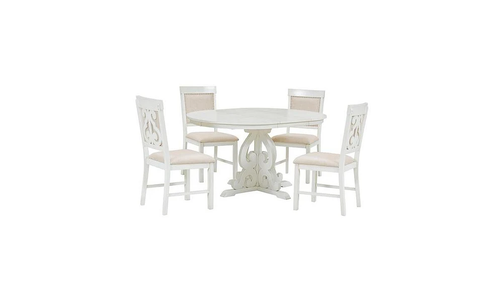 Slickblue 5-Piece Retro Functional Dining Set for Stylish and Versatile Dining Spaces