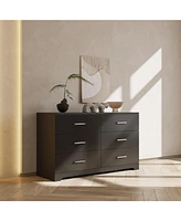 Slickblue Drawer Double Dresser for Bedroom, Wide Storage Cabinet for Living Room and Entryway