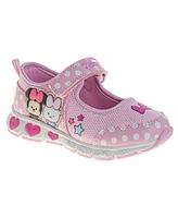 Disney Toddler and Little Girls Minnie Mouse Mary Jane Styled Light Up Sneakers