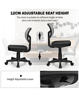 Gouun Armless Computer Chair Height-Adjustable with Breathable Mesh for Home Office