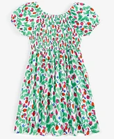 Epic Threads Girls Berry Puff Sleeve Smocked Dress