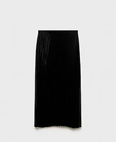 Mango Women's Straight Pleated Skirt