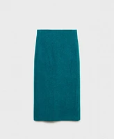Mango Women's Zipper Knit Midi Skirt