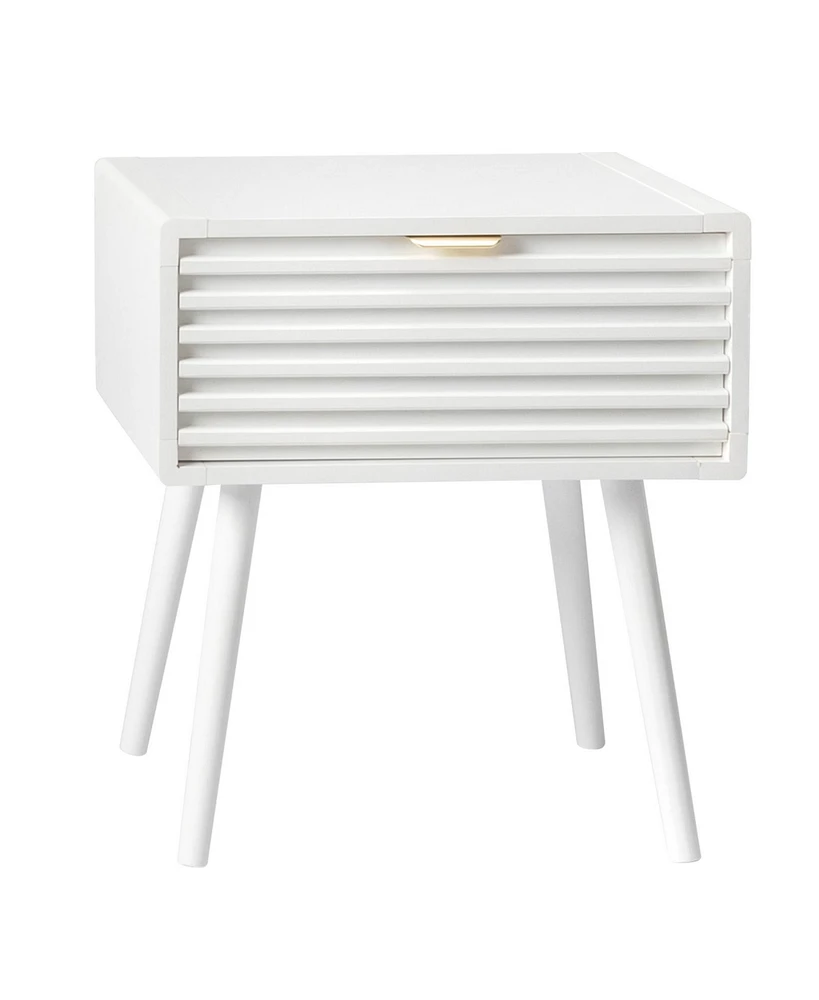 Slickblue Nightstand End Side Table with 1 Drawer for Living Room Storage and Stylish Organization