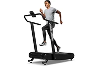 Er Kang Premium Portable Curved Manual Treadmill, Motorless Treadmill for Marathon, Air Running with Digital Monitor, Handlebar and Non-Slip Belt, Tre