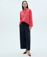 Mango Women's Pleated Flowy Shirt