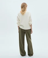 Mango Women's V-Neck Knit Sweater