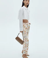 Mango Women's Floral Print Straight Pants