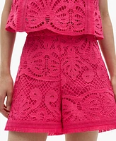 Mango Women's Crochet Knitted Shorts