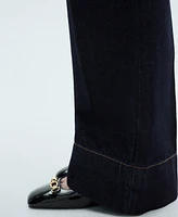 Mango Women's Wide Leg Mid-Rise Jeans