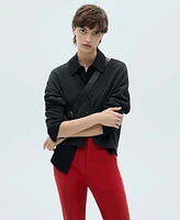 Mango Women's Straight-Fit Cotton Pants