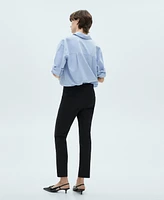 Mango Women's Straight-Fit Cotton Pants