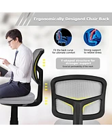 Gouun Armless Computer Chair with Height Adjustment and Breathable Mesh for Home Office