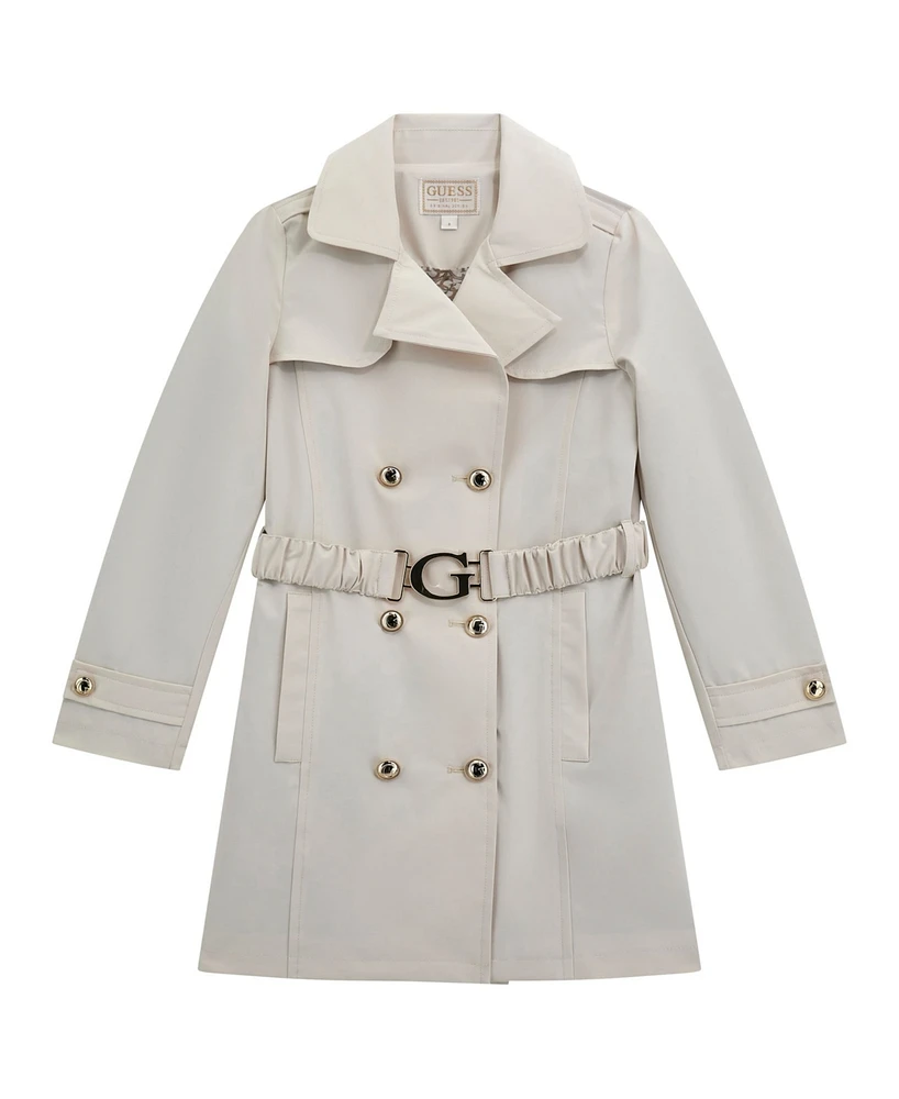 Guess Big Girls Canvas "G" Buckle Trench Coat
