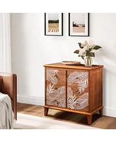 Slickblue Fch Brown Mdf Veneer + Solid Wood Frame 804073cm 6-Drawer Chest Bohemia