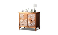 Slickblue Fch Brown Mdf Veneer + Solid Wood Frame 804073cm 6-Drawer Chest Bohemia