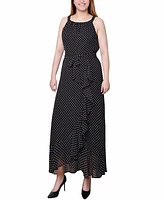 Ny Collection Petite Halter Front Chiffon Maxi Dress