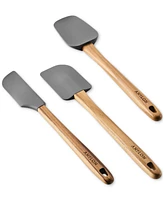 Anolon 3-Piece Silicone Teak Handled Spatula Set