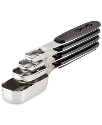 Anolon SureGrip Magnetic Stainless Steel Measuring Spoon Set