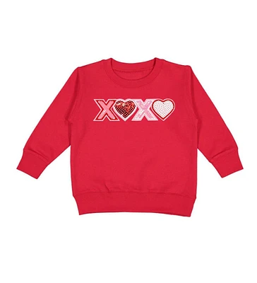 Sweet Wink Toddler Girls Xoxo Sequin Patch Valentine's Day Sweatshirt