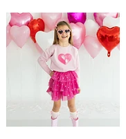 Sweet Wink Toddler Girls Heart Sequin Patch Valentine's Day Sweatshirt