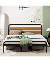 gaomon Queen Size Bed Frame with Wooden Headboard, Platform Bed Frame