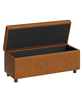 Storage Ottoman Bench, Mid-Century Modern Entryway Bedroom Bench