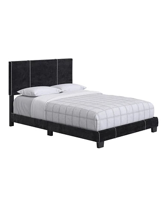 Boyd Sleep Remi Upholstered Platform Bed with Headboard, Mattress Foundation with Strong 4 Wood Slat Supports, Box Spring Required