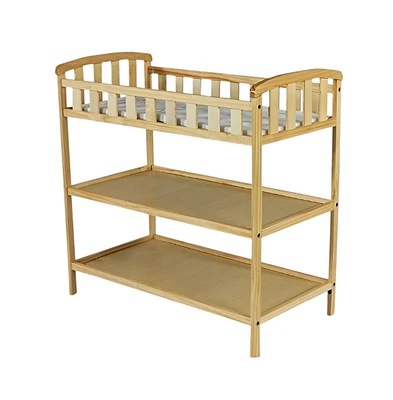Finish Wood Baby Changing Table with Safety Rail Durable and Secure Design