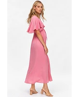 Pietro Brunelli Maternity Maternity Pietro Brunelli Flared Sleeve Maxi V-Neck Valentina Dress