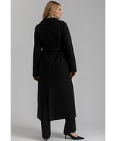 Pietro Brunelli Maternity Belted Wide Collar Wrap Flaminia Coat