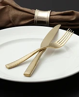 Fortessa Lucca Faceted Brushed Gold 20pc Flatware Set