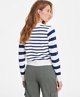 On 34th Women's Mixed-Stripe Relaxed-Fit Sweater, Exclusively at Macy's