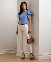 Lauren Ralph Lauren Women's Jersey Flutter-Sleeve Tee